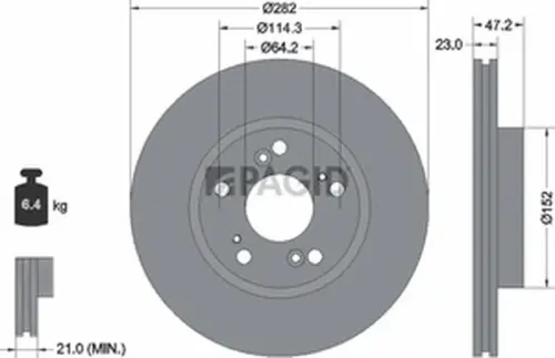 Pagid OEM Brake Disc 54444NC (Front)