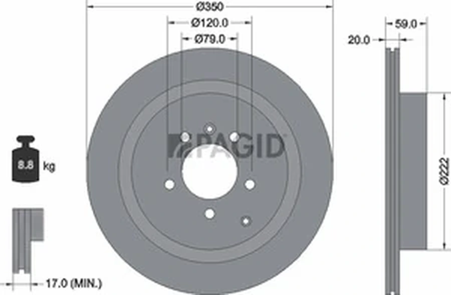 Pagid OEM Brake Disc 54477NC (Rear)
