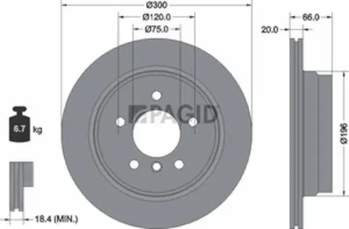 Pagid OEM Brake Disc 54549NC (Rear)