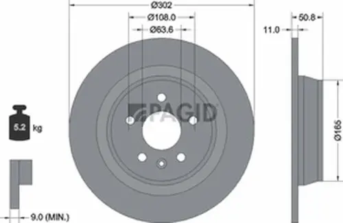 Pagid OEM Brake Disc 54593NC (Rear)