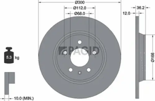 Pagid OEM Brake Disc 54601NC (Rear)