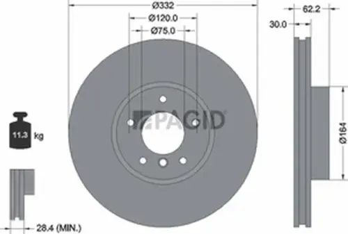 Pagid OEM Brake Disc 54608NHC (Front)