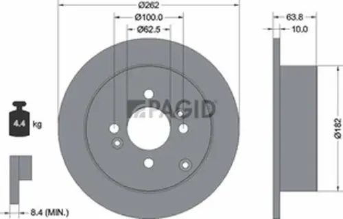 Pagid OEM Brake Disc 54613NC (Rear)