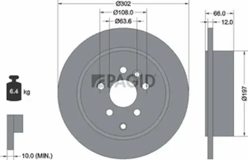 Pagid OEM Brake Disc 54627NC (Rear)