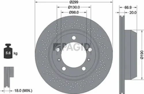 Pagid OEM Brake Disc 54653NC (Rear)