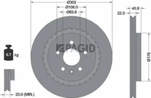 Pagid OEM Brake Disc 54683NHC (Rear)