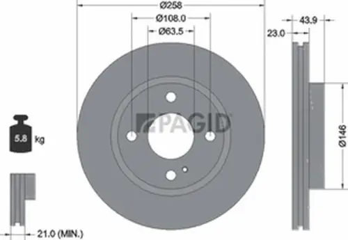 Pagid OEM Brake Disc 54760NHC (Front)