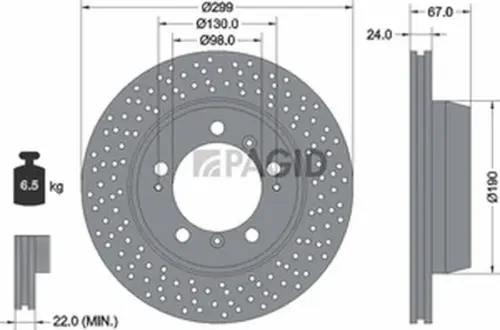 Pagid OEM Brake Disc 54767NHC (Rear)