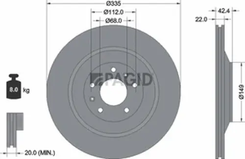 Pagid OEM Brake Disc 54770NHC (Rear)