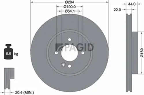 Pagid OEM Brake Disc 54835NC (Front)