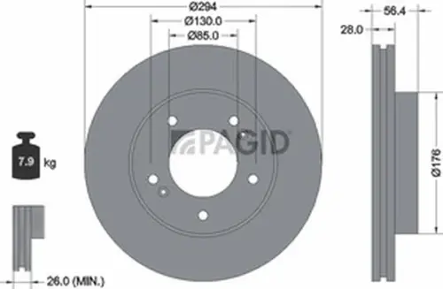 Pagid OEM Brake Disc 55032NC (Front)
