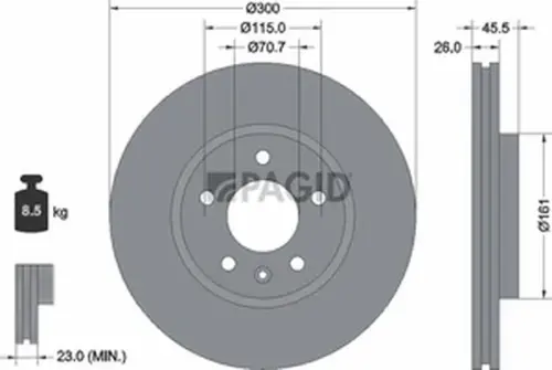 Pagid OEM Brake Disc 55056NHC (Front)