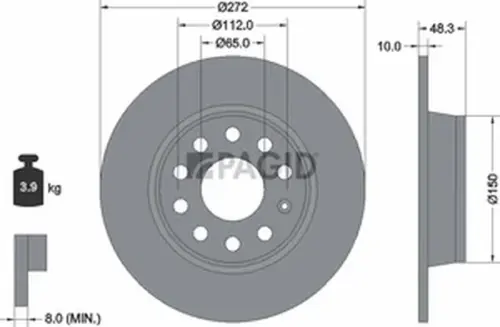 Pagid OEM Brake Disc 55249NC (Rear)