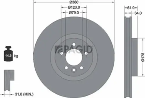 Pagid OEM Brake Disc 55356NC (Front)
