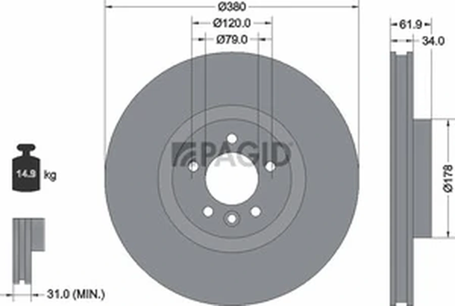 Pagid OEM Brake Disc 55356NC (Front)