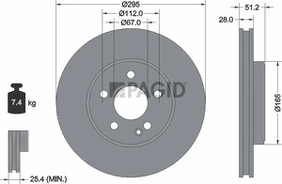 Pagid OEM Brake Disc 55416NC (Front)