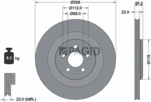 Pagid OEM Brake Disc 55418NC (Rear)