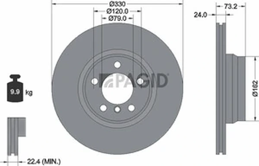 Pagid OEM Brake Disc 55420NHC (Front)