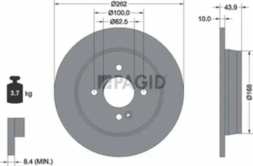 Pagid OEM Brake Disc 55422NC (Rear)