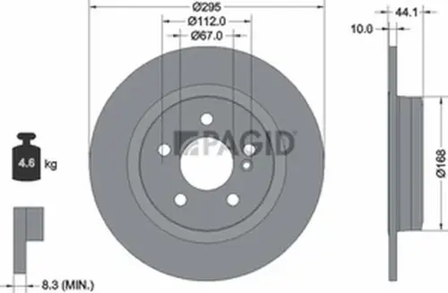 Pagid OEM Brake Disc 55549NC (Rear)