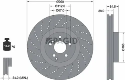 Pagid OEM Brake Disc 55603NHC (Front)