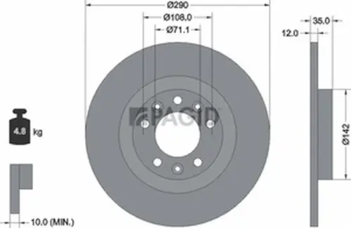 Pagid OEM Brake Disc 55673NC (Rear)