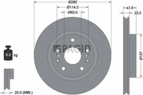 Pagid OEM Brake Disc 55683NC (Front)