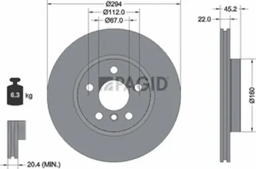 Pagid OEM Brake Disc 55731NHC (Front)
