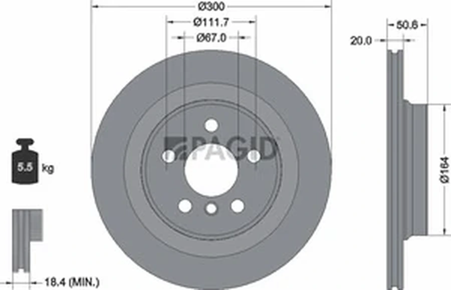 Pagid OEM Brake Disc 55745NC (Rear)