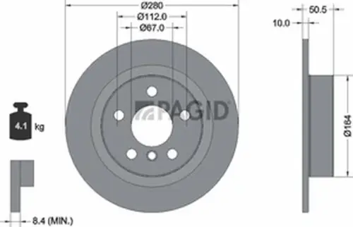 Pagid OEM Brake Disc 55746NC (Rear)