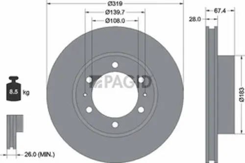 Pagid OEM Brake Disc 55749NC (Front)