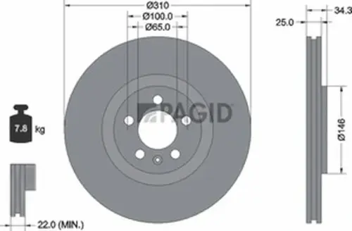 Pagid OEM Brake Disc 55759NC (Front)