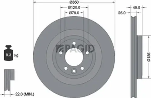 Pagid OEM Brake Disc 55784NC (Rear)