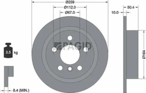 Pagid OEM Brake Disc 55793NC (Rear)