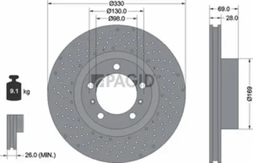 Pagid OEM Brake Disc 55796NHC (Front)