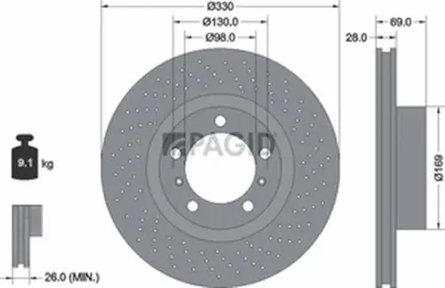 Pagid OEM Brake Disc 55797NHC (Front)