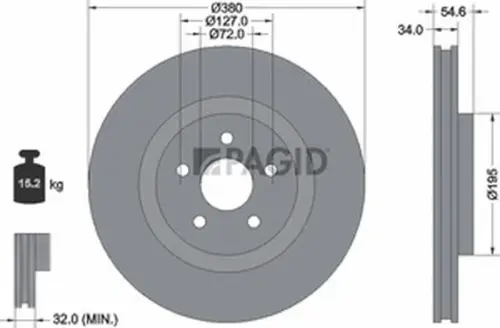 Pagid OEM Brake Disc 55819NC (Front)