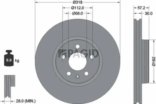 Pagid OEM Brake Disc 55827NHC (Front)