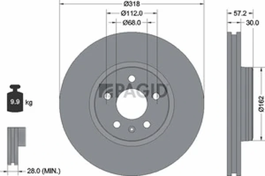 Pagid OEM Brake Disc 55827NHC (Front)