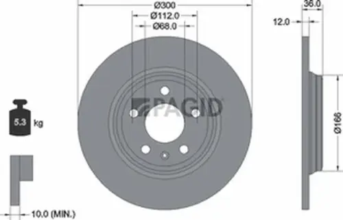 Pagid OEM Brake Disc 55828NC (Rear)