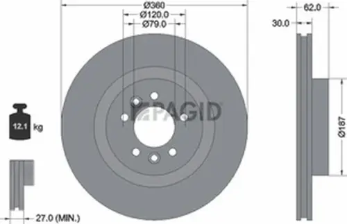 Pagid OEM Brake Disc 55832NC (Front)