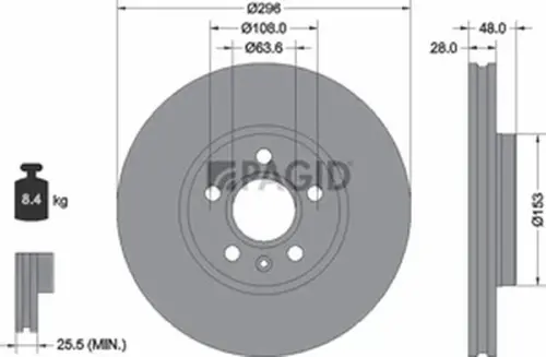 Pagid OEM Brake Disc 55875NHC (Front)