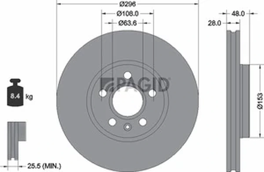 Pagid OEM Brake Disc 55875NHC (Front)