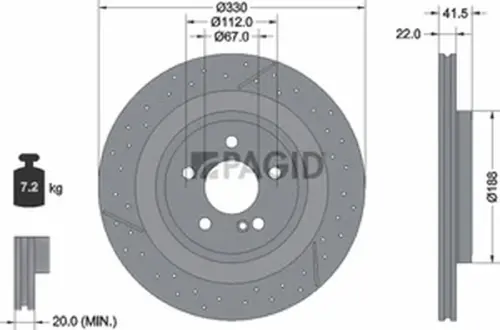 Pagid OEM Brake Disc 55906NC (Rear)
