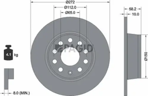 Pagid OEM Brake Disc 56000NC (Rear)