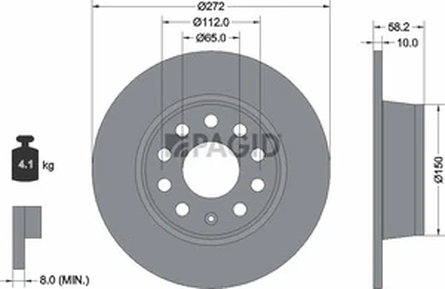 Pagid OEM Brake Disc 56000NC (Rear)