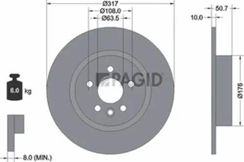 Pagid OEM Brake Disc 56004NC (Rear)