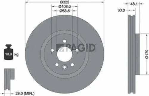 Pagid OEM Brake Disc 56005NHC (Front)