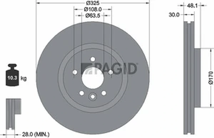 Pagid OEM Brake Disc 56005NHC (Front)