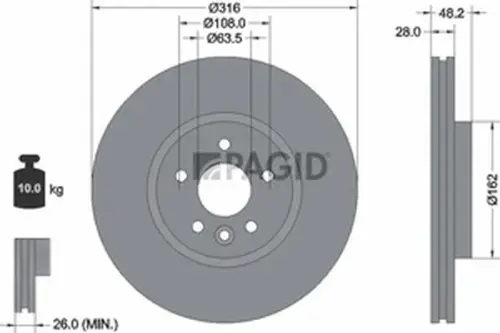 Pagid OEM Brake Disc 56006NHC (Front)